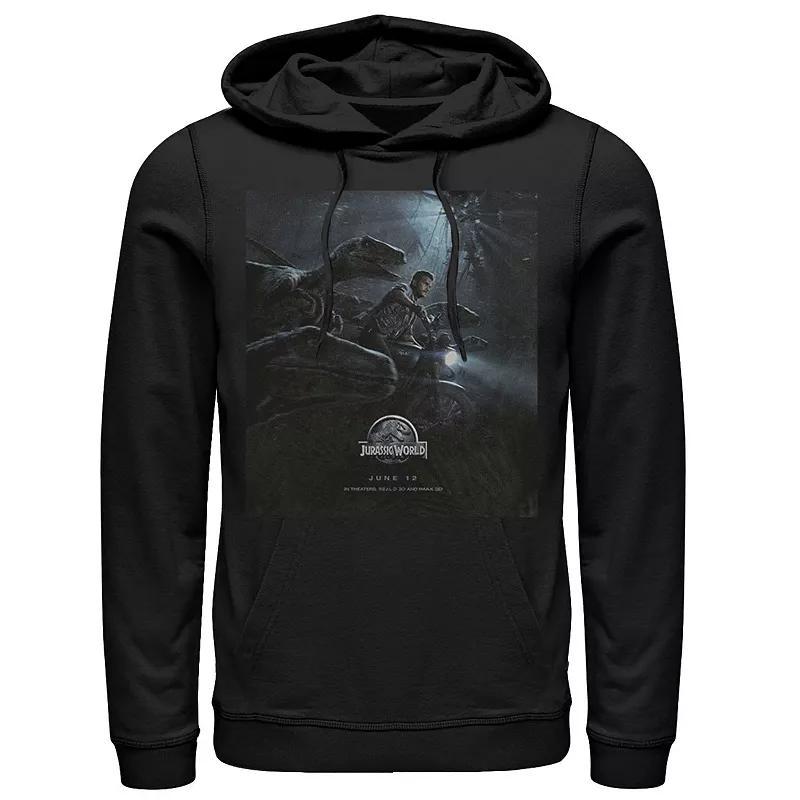 Mens Jurassic World Owen Ride Raptor Movie Poster Hoodie Grey Heather Product Image