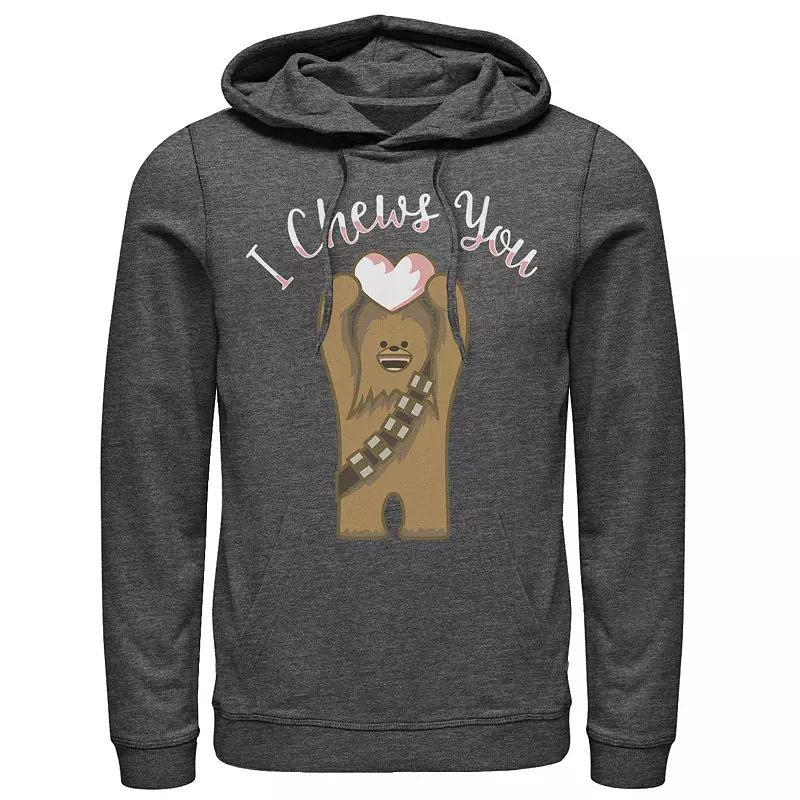 Mens Star Wars Valentines Day I Chews You Chewbacca Hoodie Grey Heather Product Image