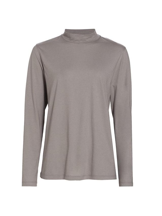 Womens COLLECTION Cotton-Blend Mock Turtleneck T-Shirt Product Image