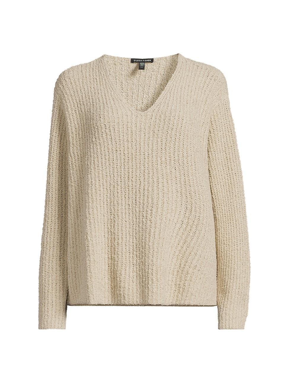 Womens V-Neck Cotton-Cashmere Sweater product image