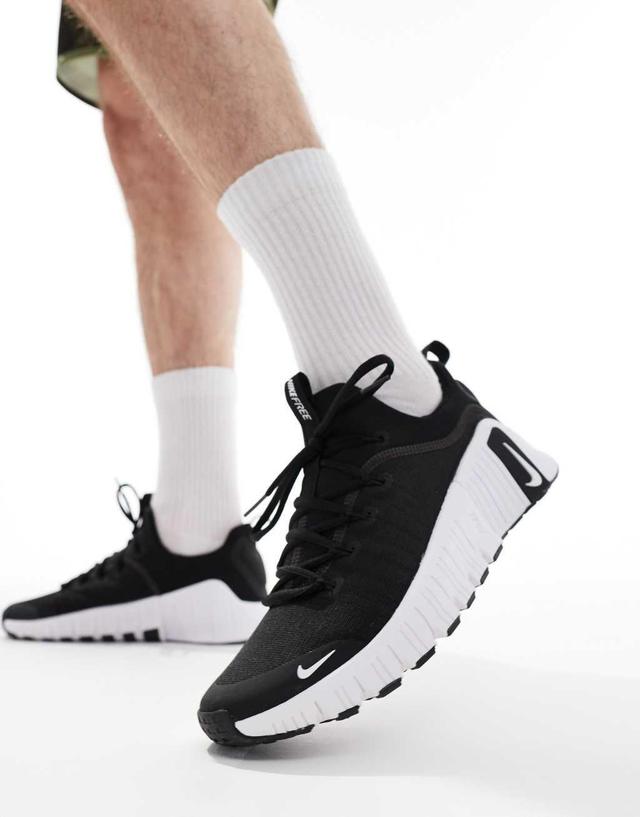 Nike Training Free Metcon 6 sneakers in black and white Product Image