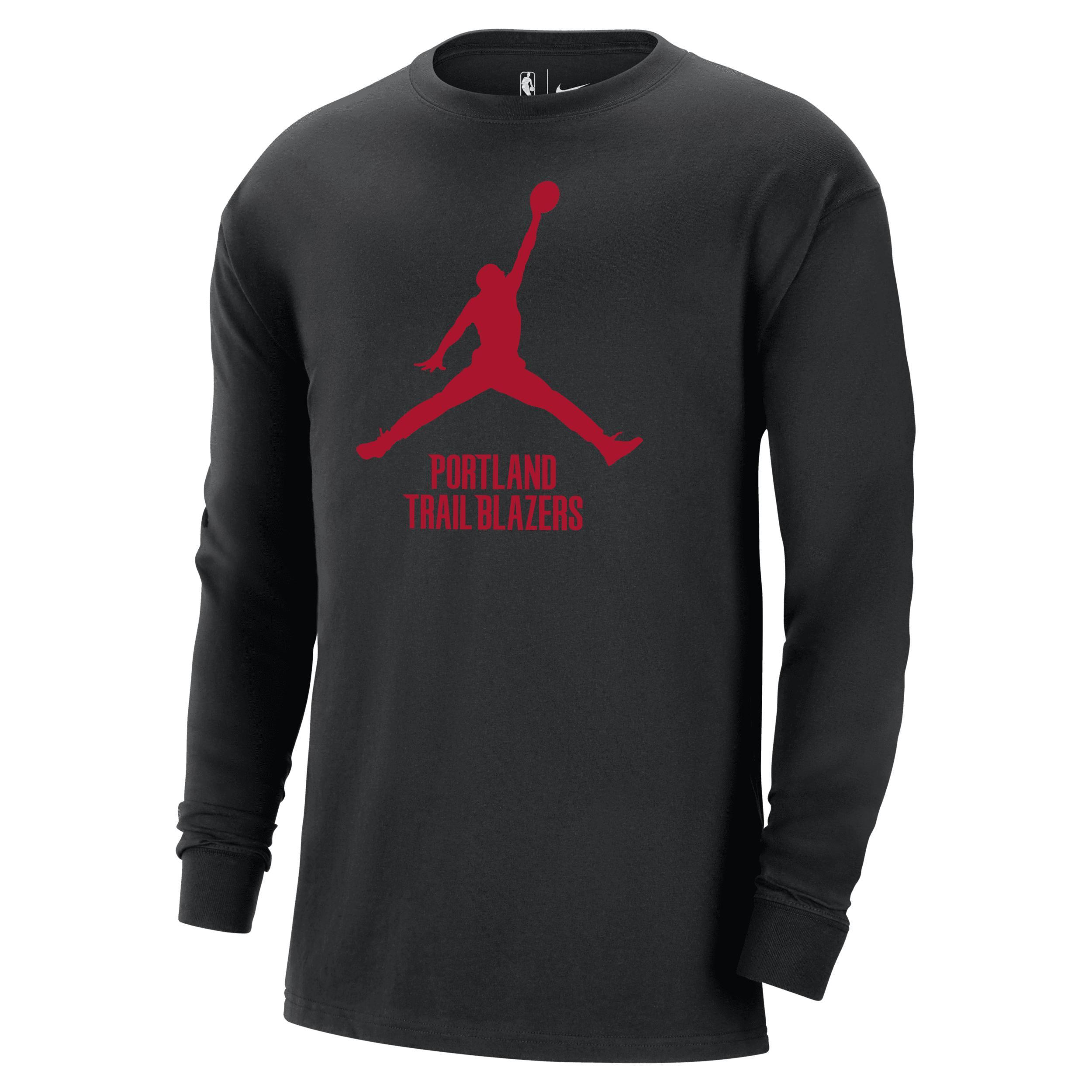 Mens Portland Trail Blazers Essential Jordan NBA Long-Sleeve T-Shirt Product Image