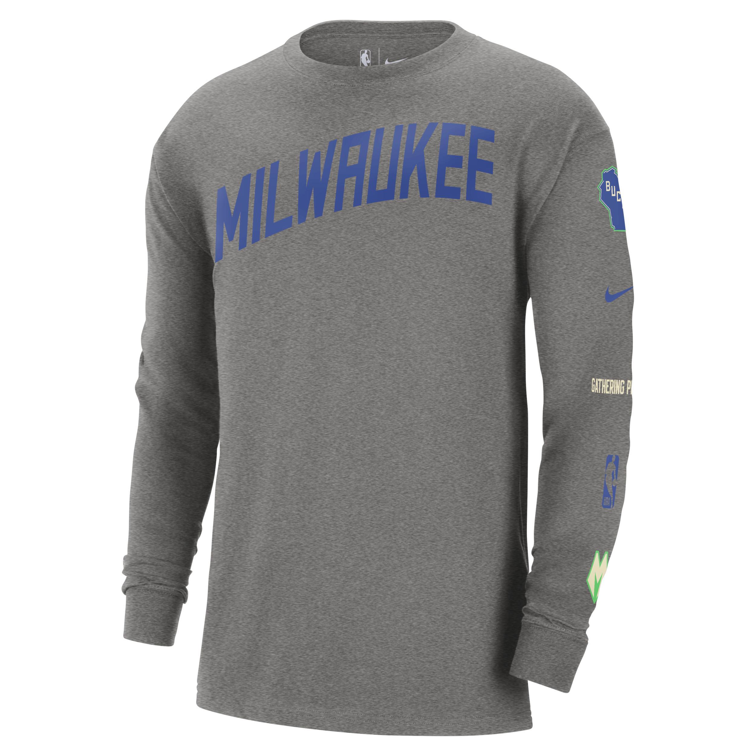 NIKE Cleveland Cavaliers 2023/24 City Edition  Men's Nba Max90 Long-sleeve T-shirt In Grey Product Image