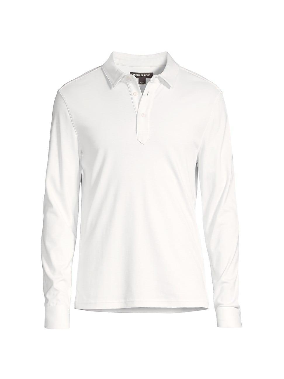 Mens Cotton Long-Sleeve Polo Product Image