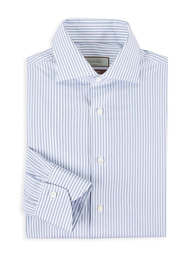 Mens Striped Cotton Dress Shirt Product Image