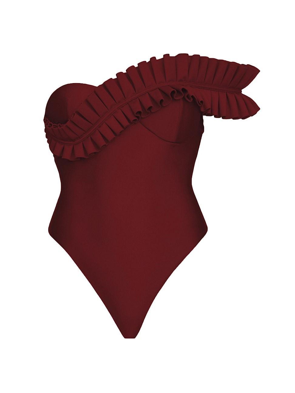 Womens Nisi Pleated-Strap One-Piece Swimsuit Product Image