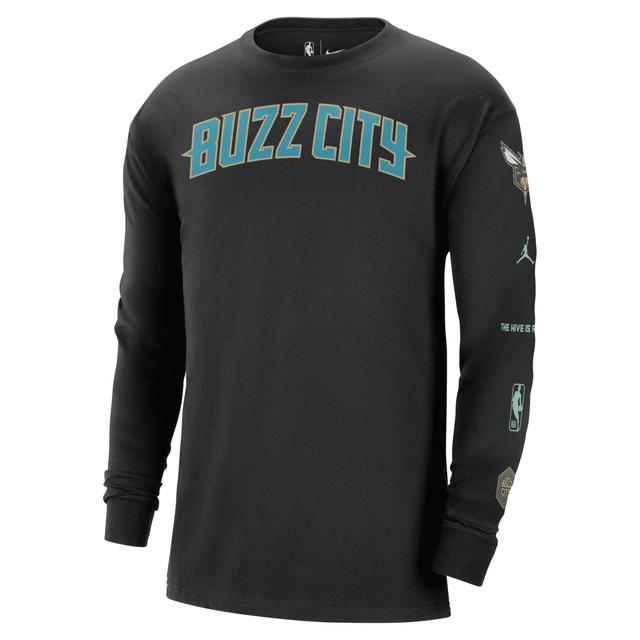 Men's Charlotte Hornets 2023/24 City Edition Jordan NBA Max90 Long-Sleeve T-Shirt Product Image