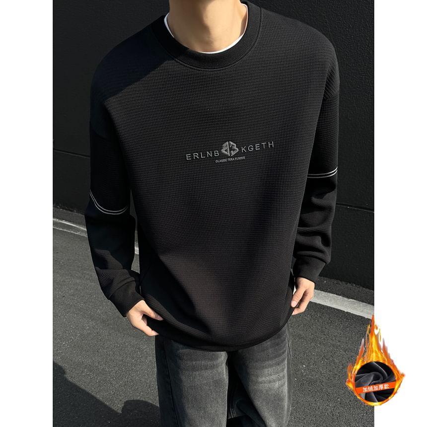 Crew Neck Lettering Sweatshirt Product Image