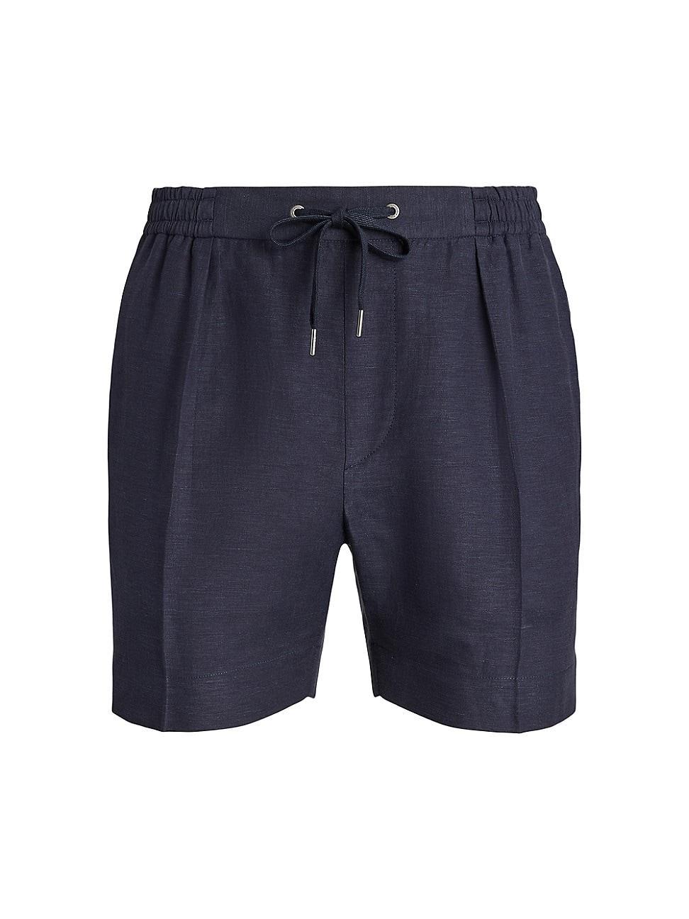 Mens Silk & Linen-Blend Drawstring Shorts Product Image