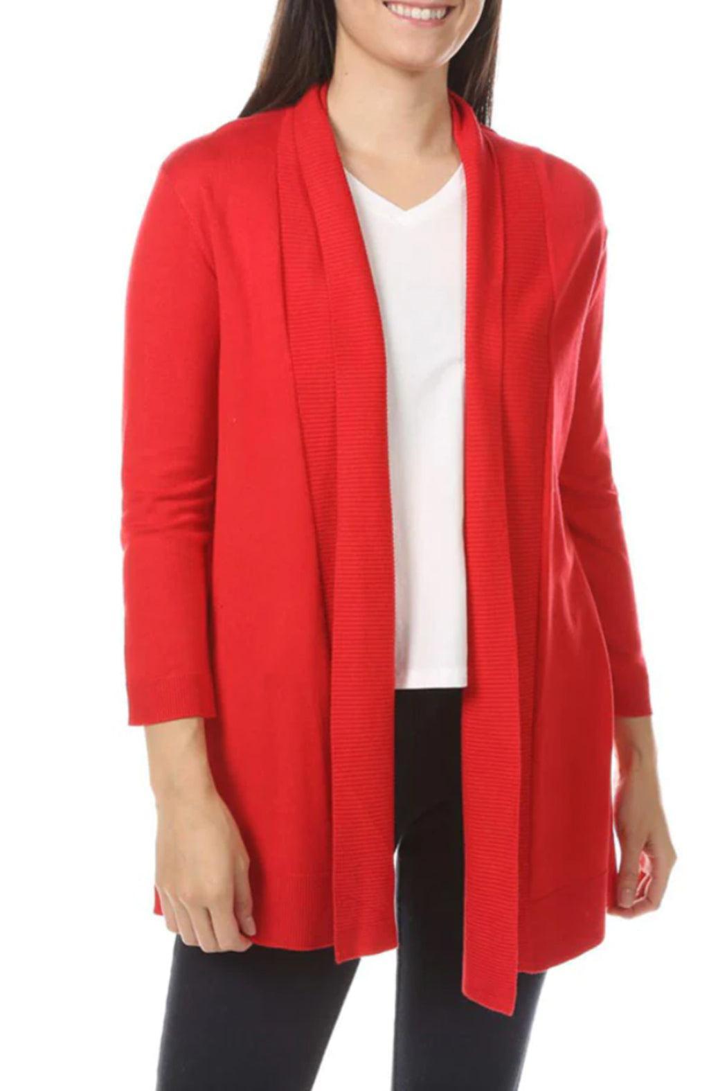 3/4 sleeve open front cardigan product image