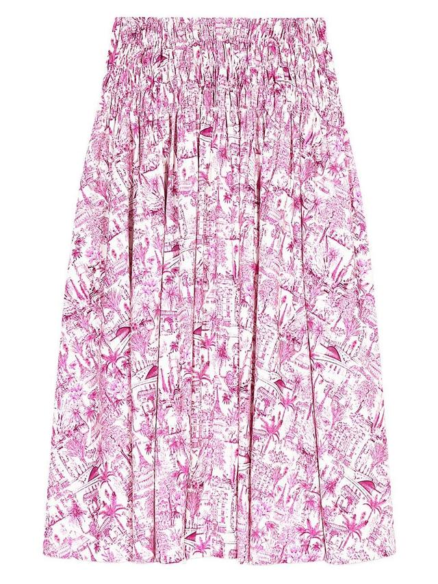 Womens Printed Midi Skirt Product Image