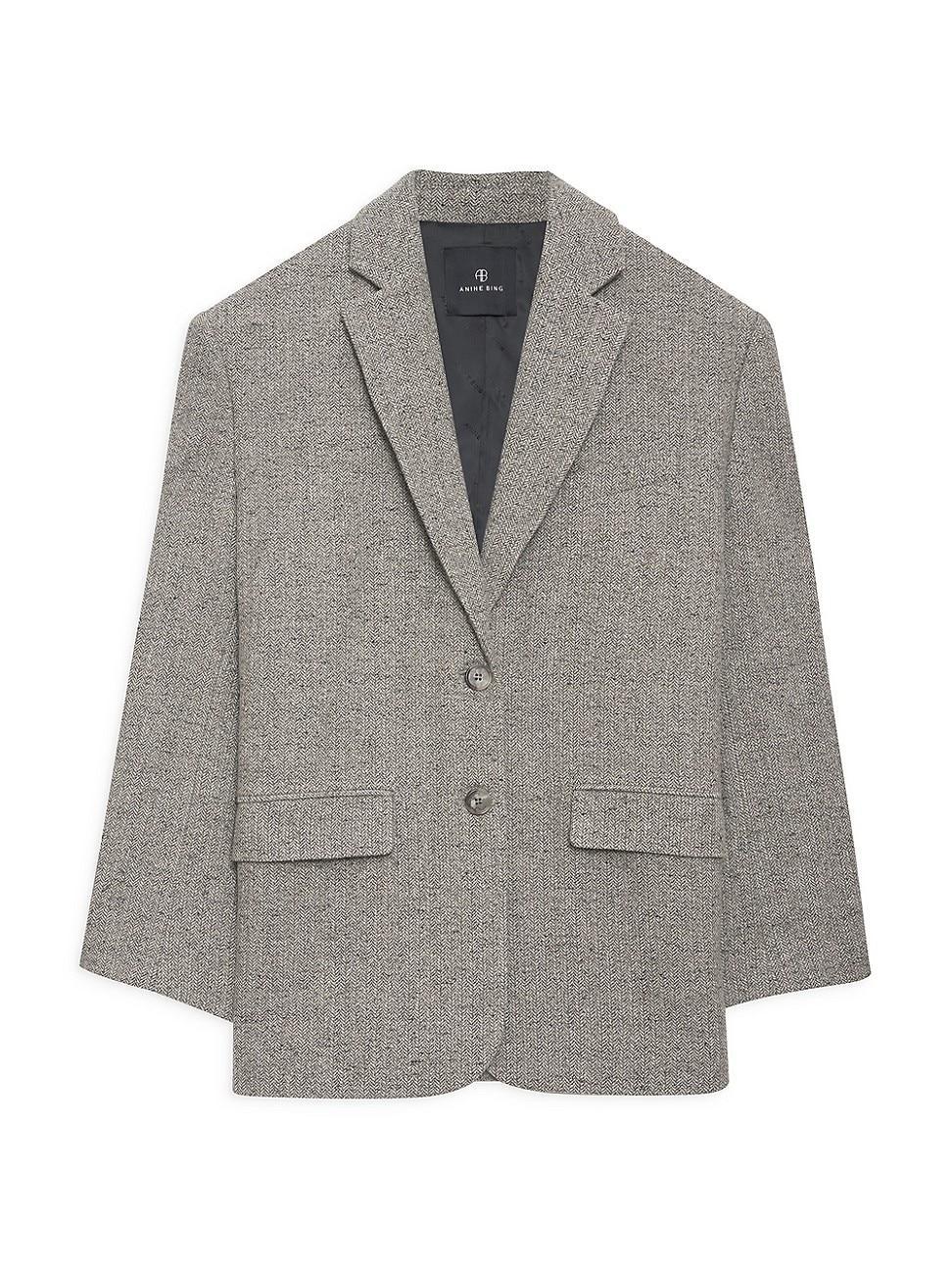 Womens Quinn Herringbone Wool-Blend Single-Breasted Blazer Product Image