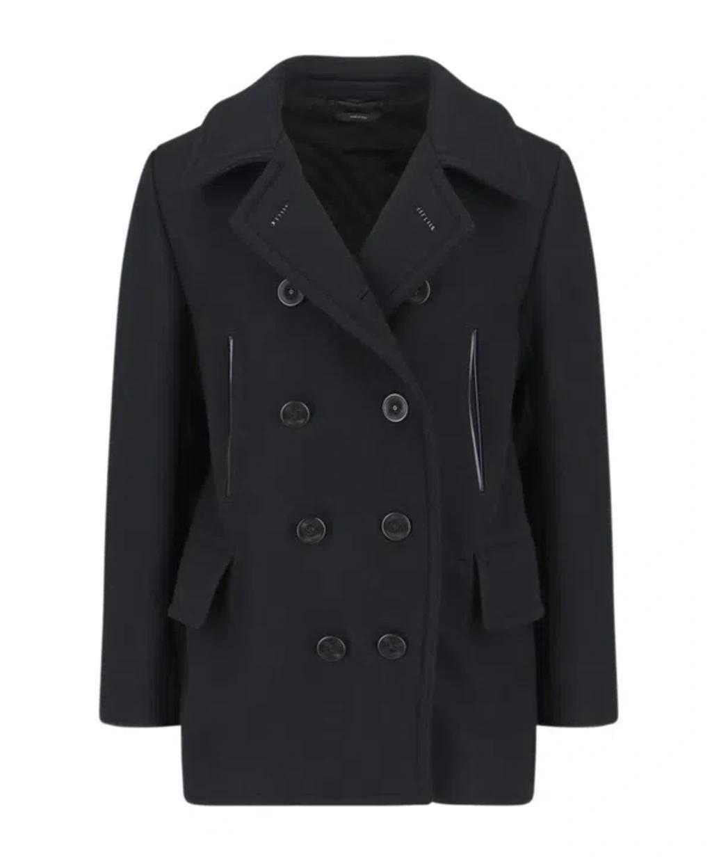 TOM FORD Melton-wool Blend Peacoat In Black Product Image