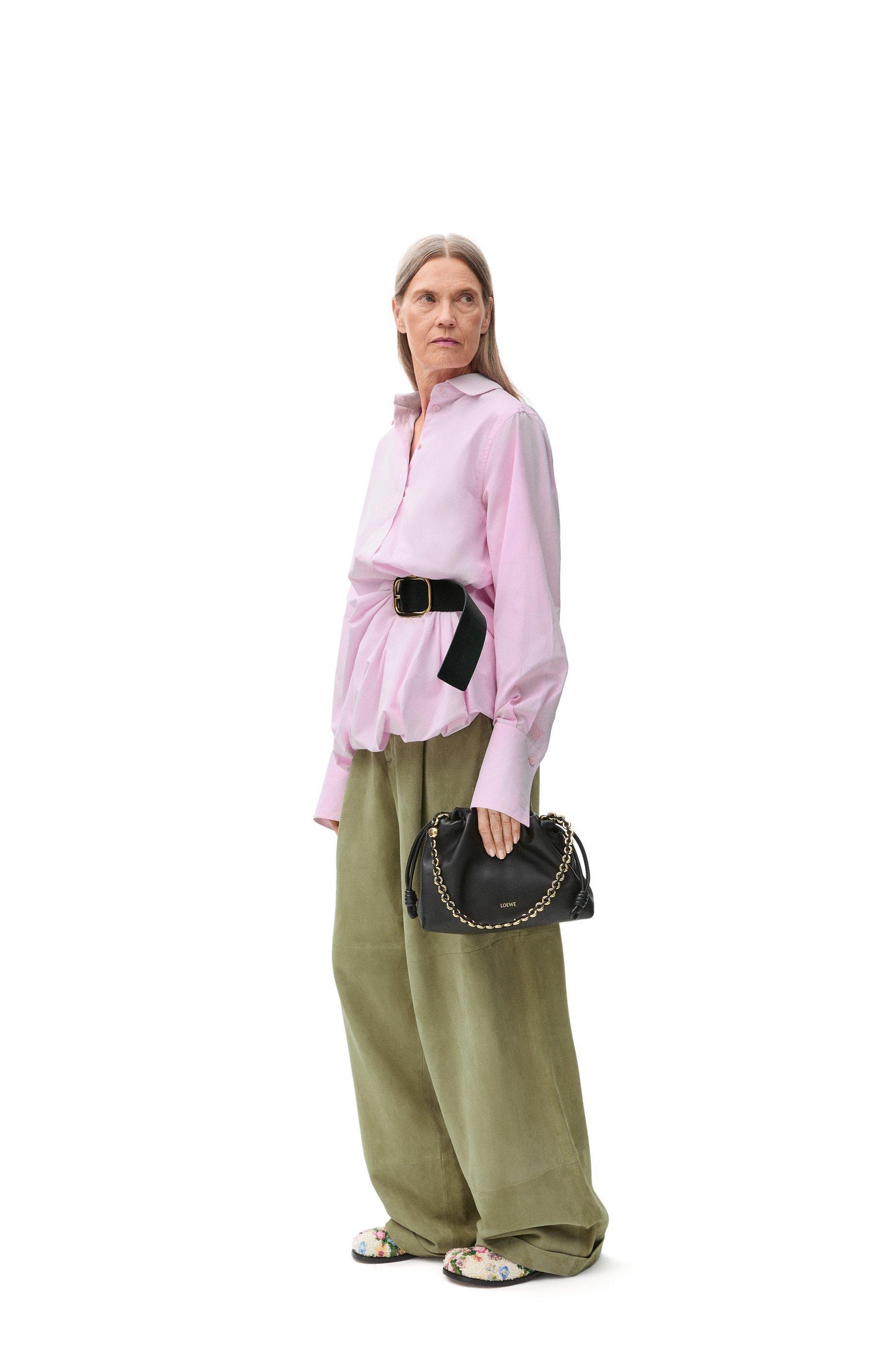 Pleated trousers in suede lambskin Product Image