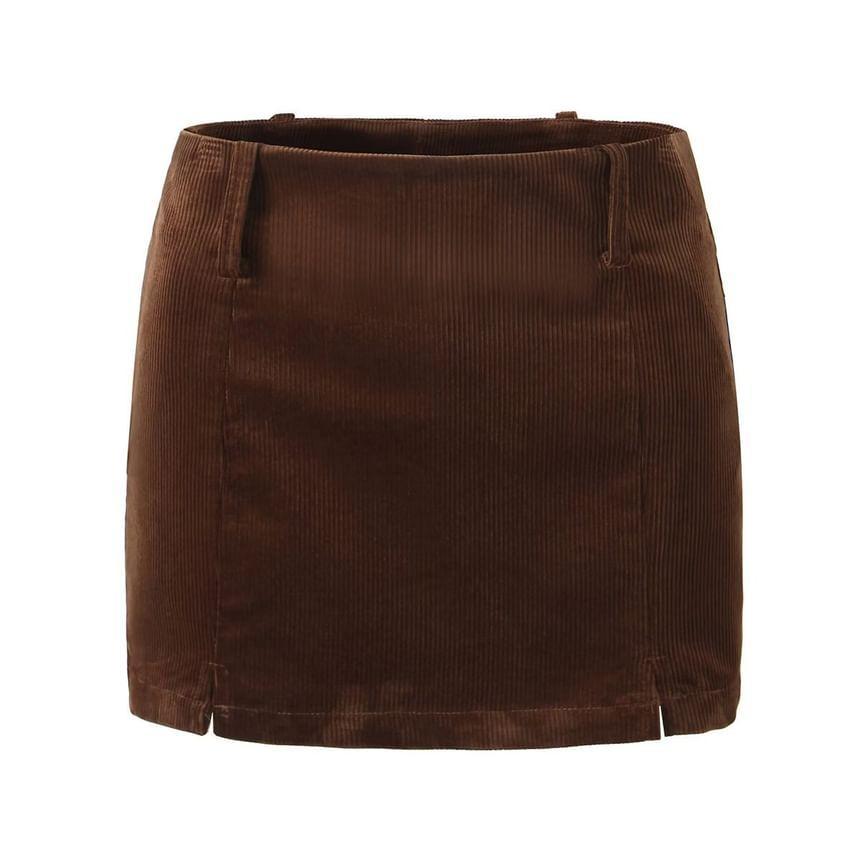 High Rise Corduroy Mini Pencil Skirt Product Image