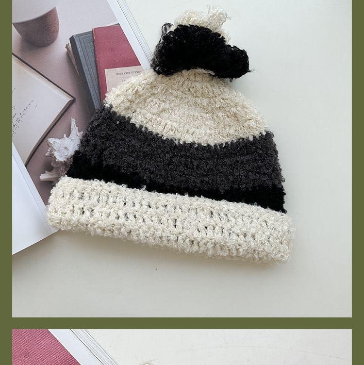 Striped Knit Beanie Product Image