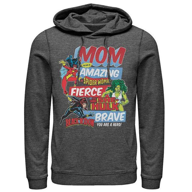 Mens Marvel Vintage Retro Amazing Mom Hoodie Grey Heather Product Image