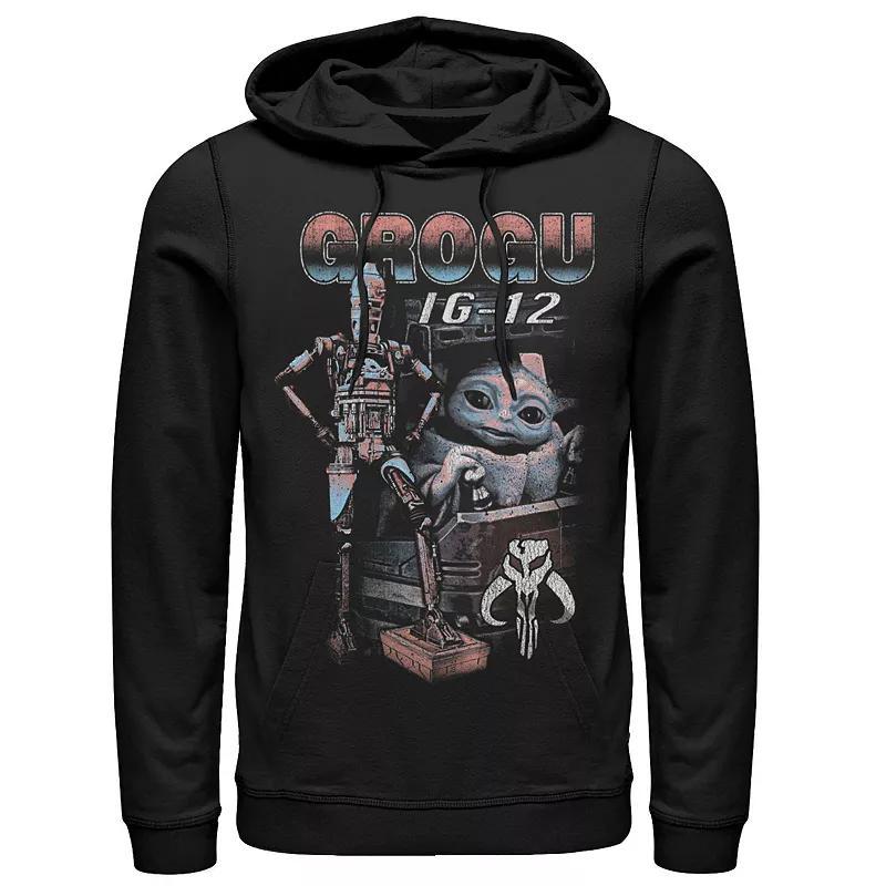 Mens Star Wars The Mandalorian Grogu IG-12 Portrait Graphic Hoodie Product Image