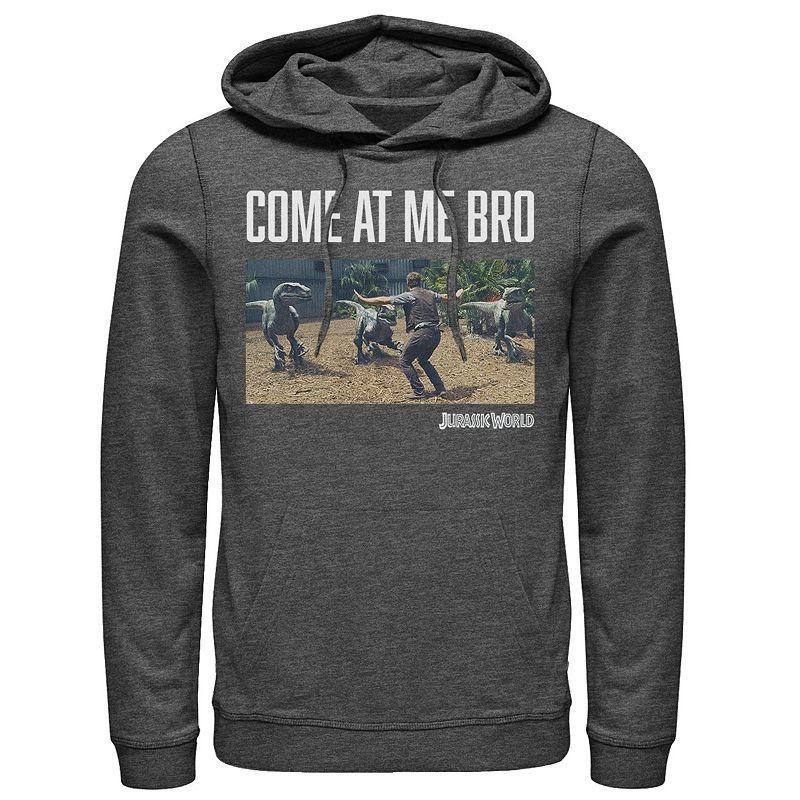 Mens Jurassic World Come At Me Bro Movie Still Hoodie Dark Grey Product Image