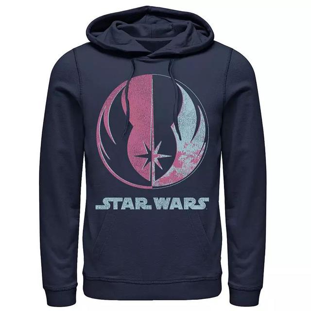 Mens Star Wars Bright Jedi Symbol Hoodie Blue Product Image