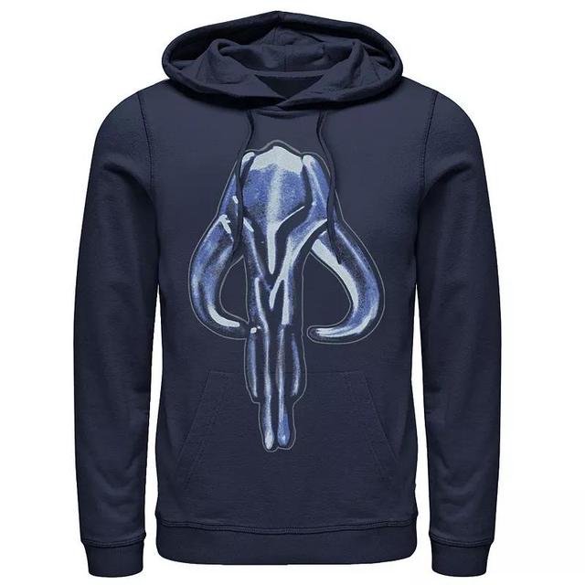 Mens Star Wars The Mandalorian Mythosaur Skull Logo Ice Graphic Hoodie Blue Product Image