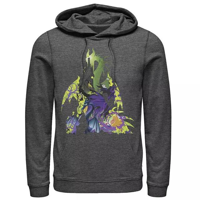 Disneys Sleeping Beauty Maleficent Mens Dragon Silhouette Hoodie Grey Heather Product Image