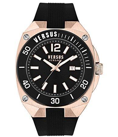 Versus By Versace Mens Reaction Quartz Analog Blue Silicone Strap Watch Product Image