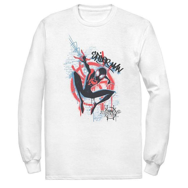 Mens Marvel Spiderverse Blue Red Brick Graffiti Tee Product Image