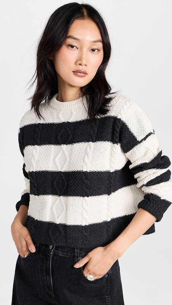 ASKK NY Cable Cropped Crew Sweater | Shopbop Product Image