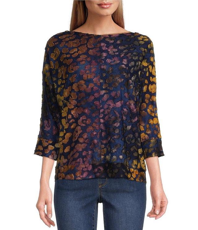 Westbound Petite Size 3/4 Bat-Wing Sleeve Crew Neck Top Product Image