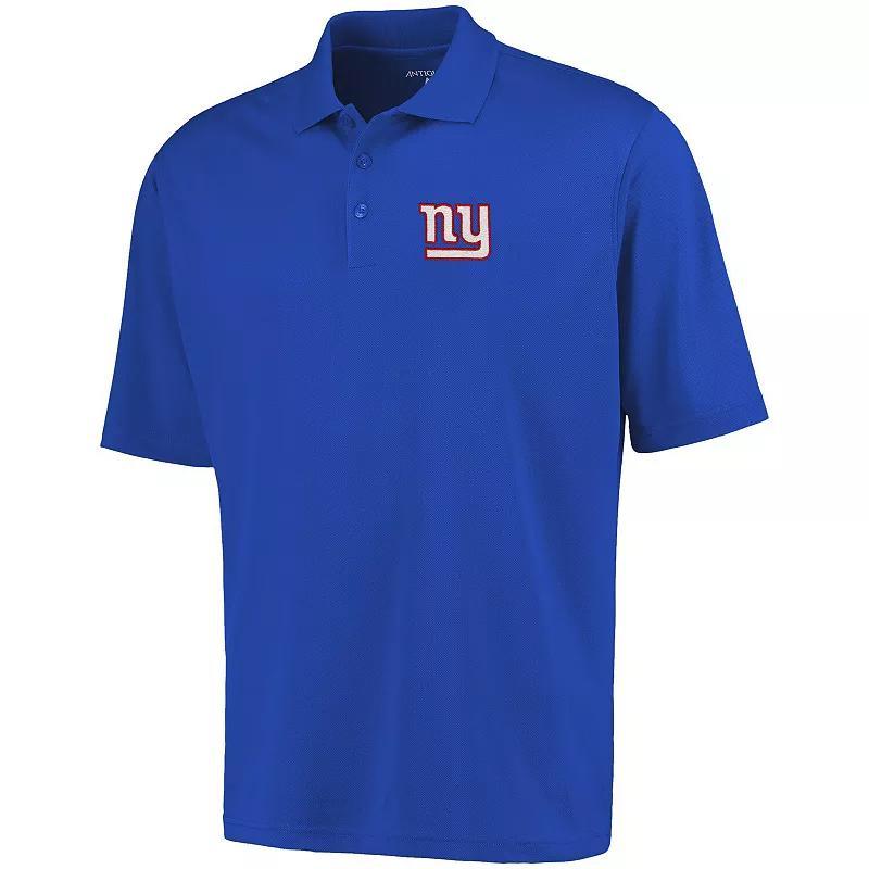 Antigua New York Giants Pique Xtra-Lite Polo - Royal, Mens Product Image