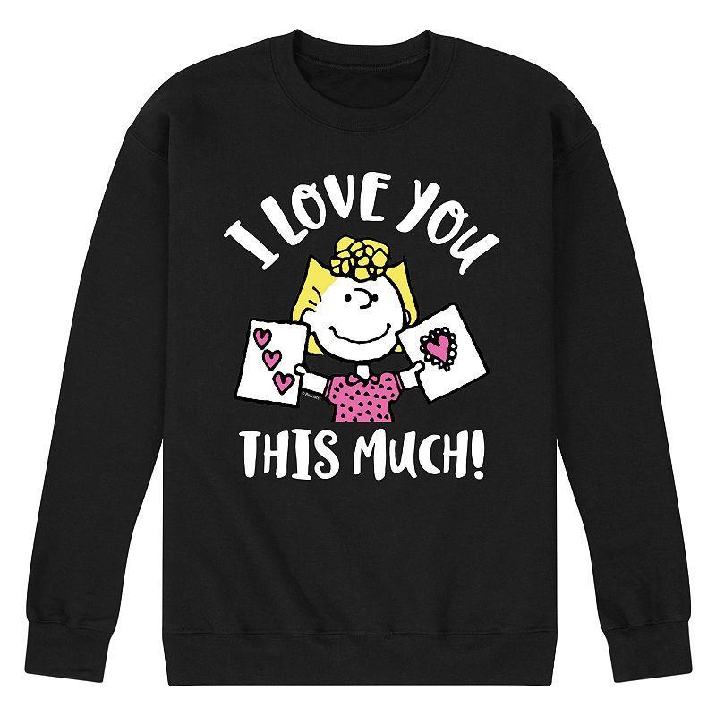 Mens Peanuts Love You This Much Sweatshirt Blue Product Image