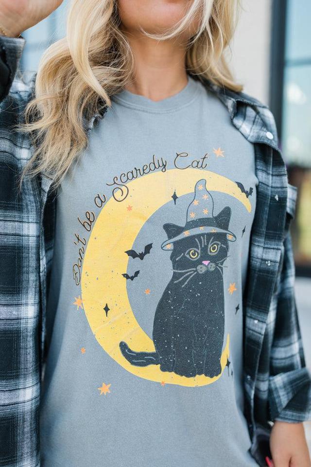 Witchy Whiskers Grey Comfort Colors Graphic Tee Macy Blackwell X Pink Lily Product Image