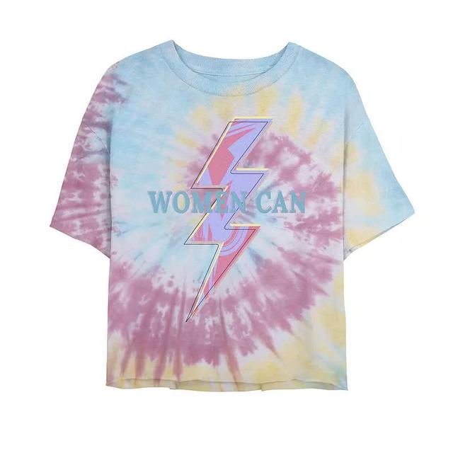 Juniors Tie Die Lightning Symbol Women Can Crop Top Tie Dye, Girls Product Image