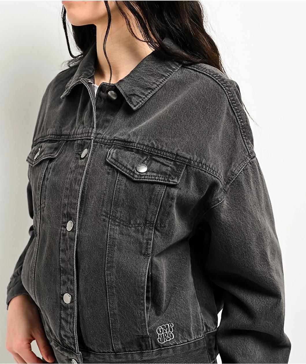 Empyre Trucker Coal Black Button Up Denim Jacket Product Image