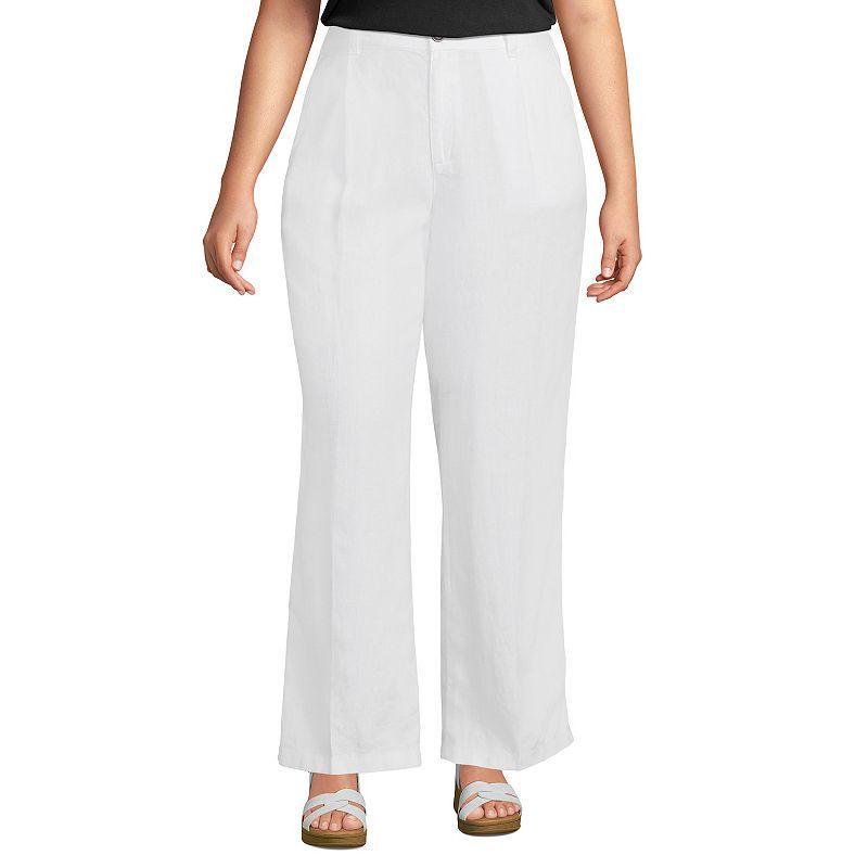 Plus Size Lands End High-Rise Wide-Leg Pleated Pants, Womens Product Image