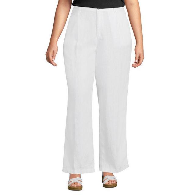 Plus Size Lands End High-Rise Wide-Leg Pleated Pants, Womens Product Image