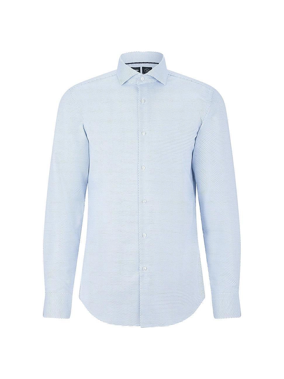 Mens Slim-fit shirt in patterned organic cotton Product Image