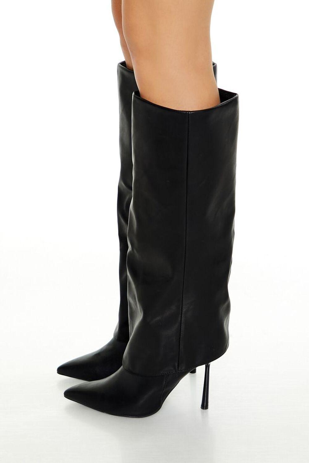 Faux Leather Overlay Stiletto Boots | Forever 21 Product Image