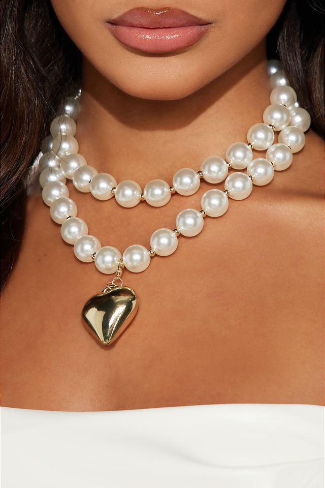 Wrapped Up In Pearls Necklace - White/Gold Product Image