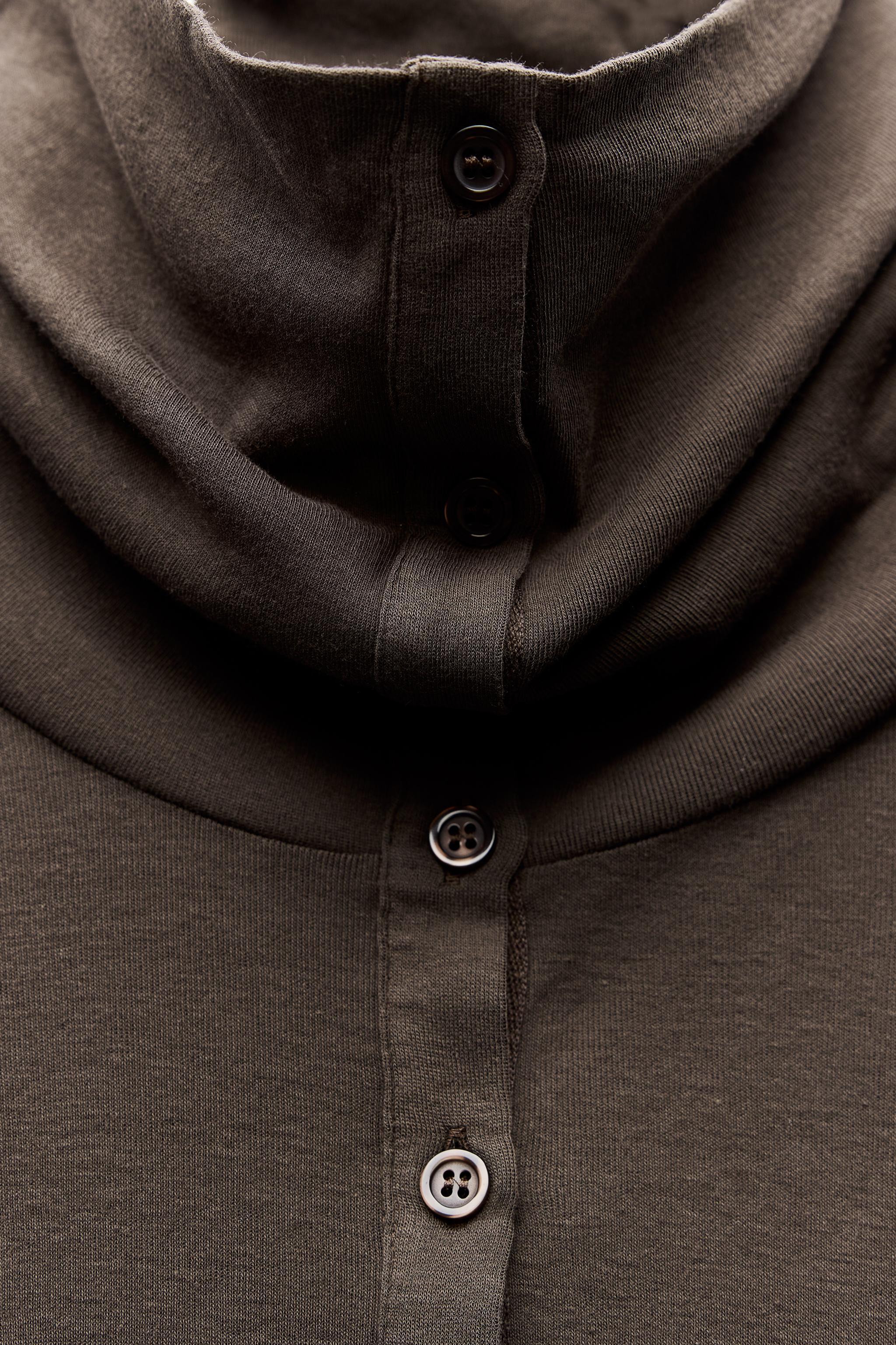 HIGH COLLAR HENLEY SHIRT Product Image