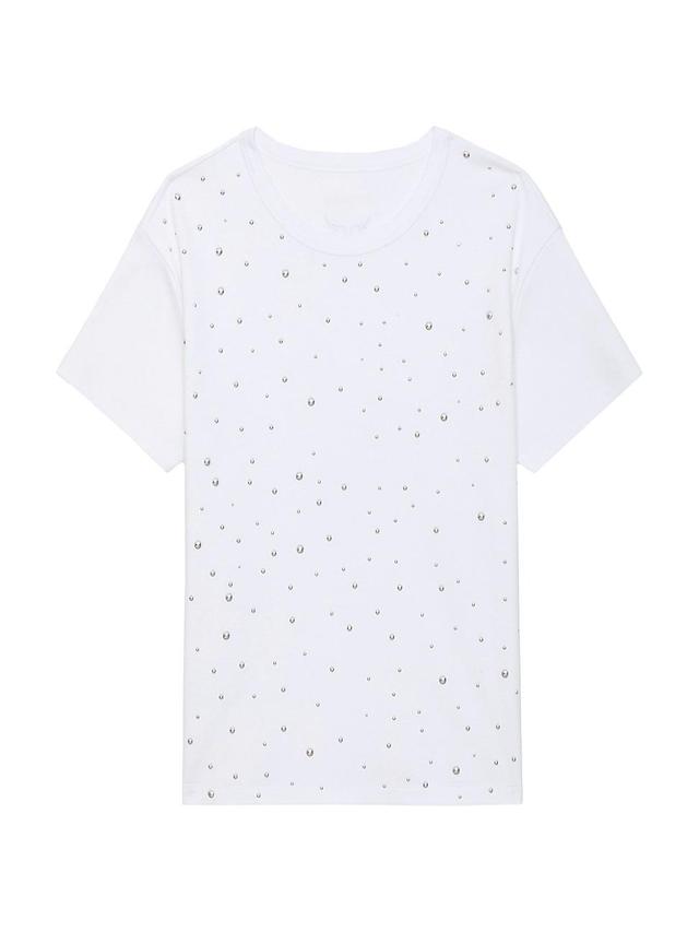 Womens Marta Studded Cotton T-Shirt Product Image