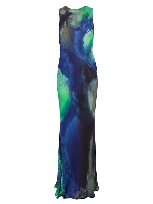 Womens Valentina Dyed Silk Maxi Dress Product Image