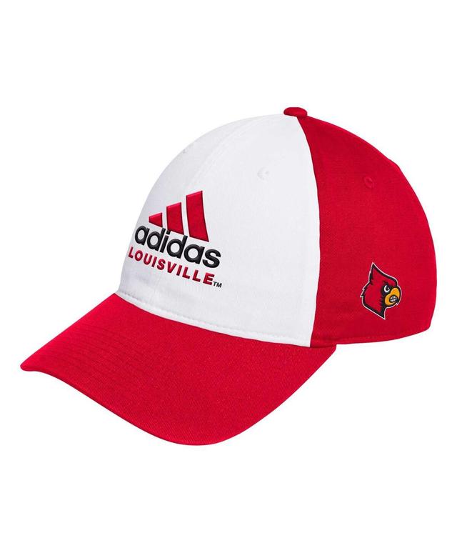 Adidas Mens White/Red Louisville Cardinals Slouch Adjustable Hat - White Product Image