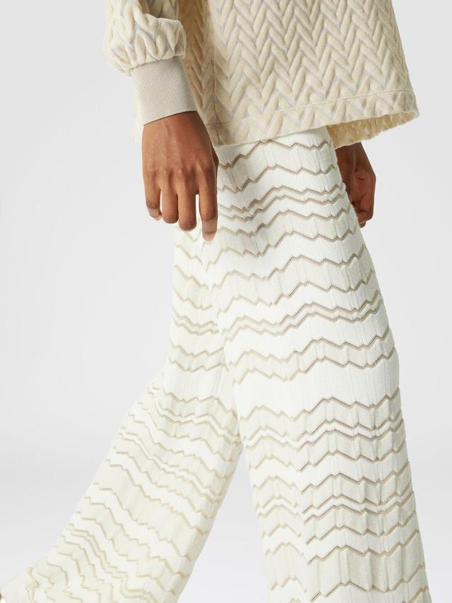 Tone-on-tone zigzag pants Beige | Missoni Product Image