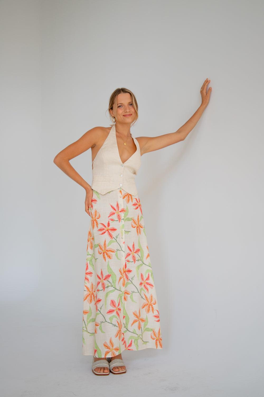 Love Language Midi Skirt Lillies Product Image