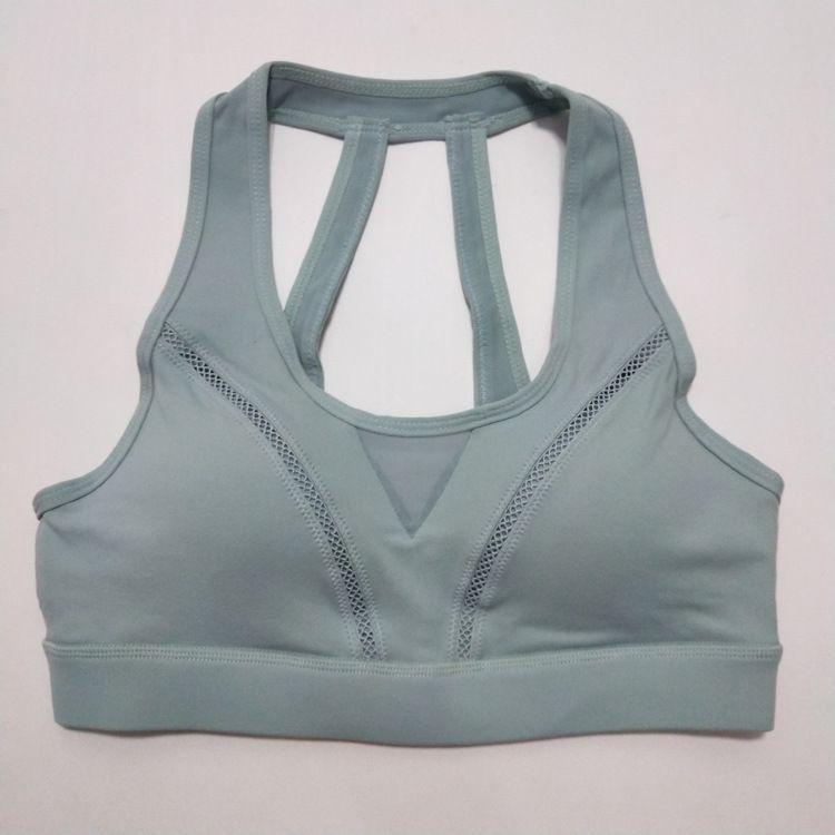 Mesh Panel Halter-Neck Sports Bra Product Image