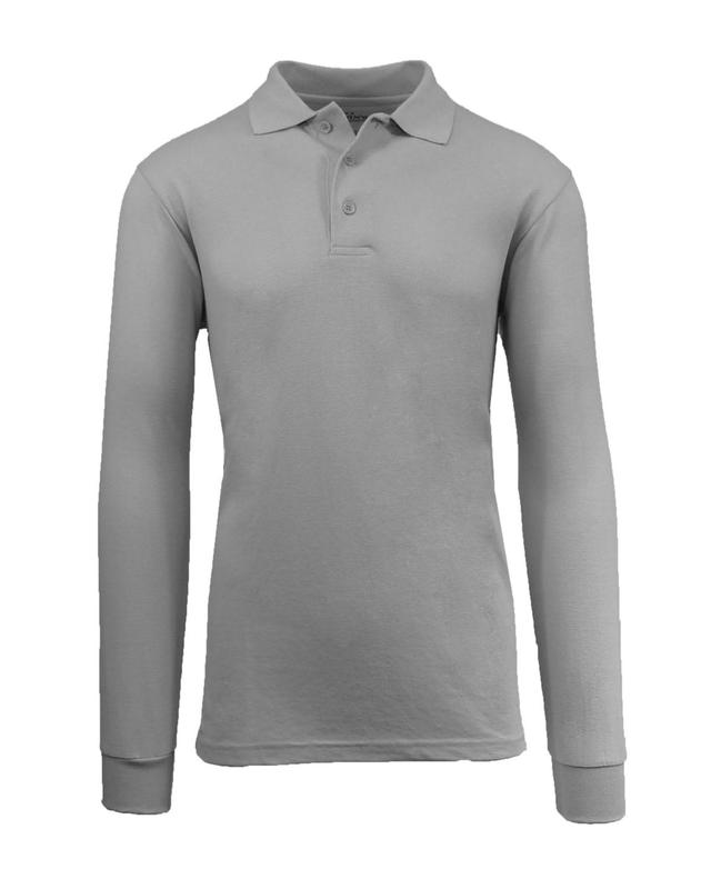 Galaxy By Harvic Mens Long Sleeve Pique Polo Shirt Product Image