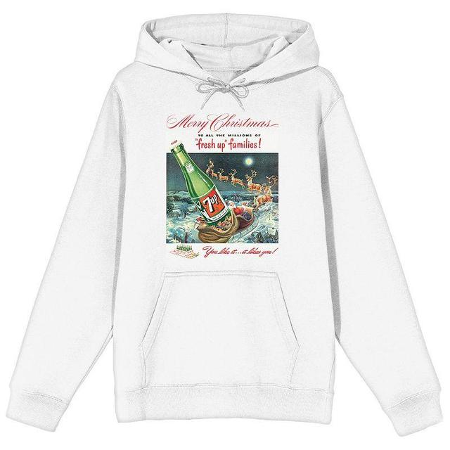 Mens 7UP Merry Christmas Fresh Up Graphic Hoodie White Product Image