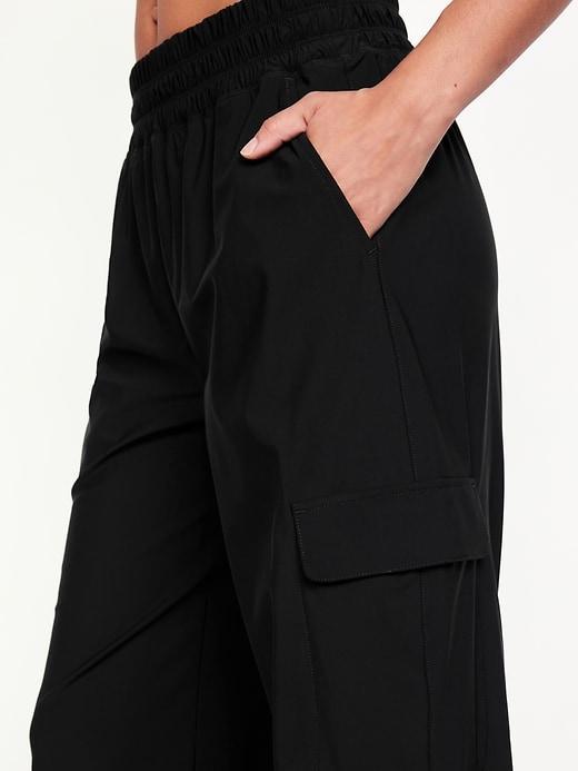 High-Waisted SleekTech Wide-Leg Cargo Pants Product Image